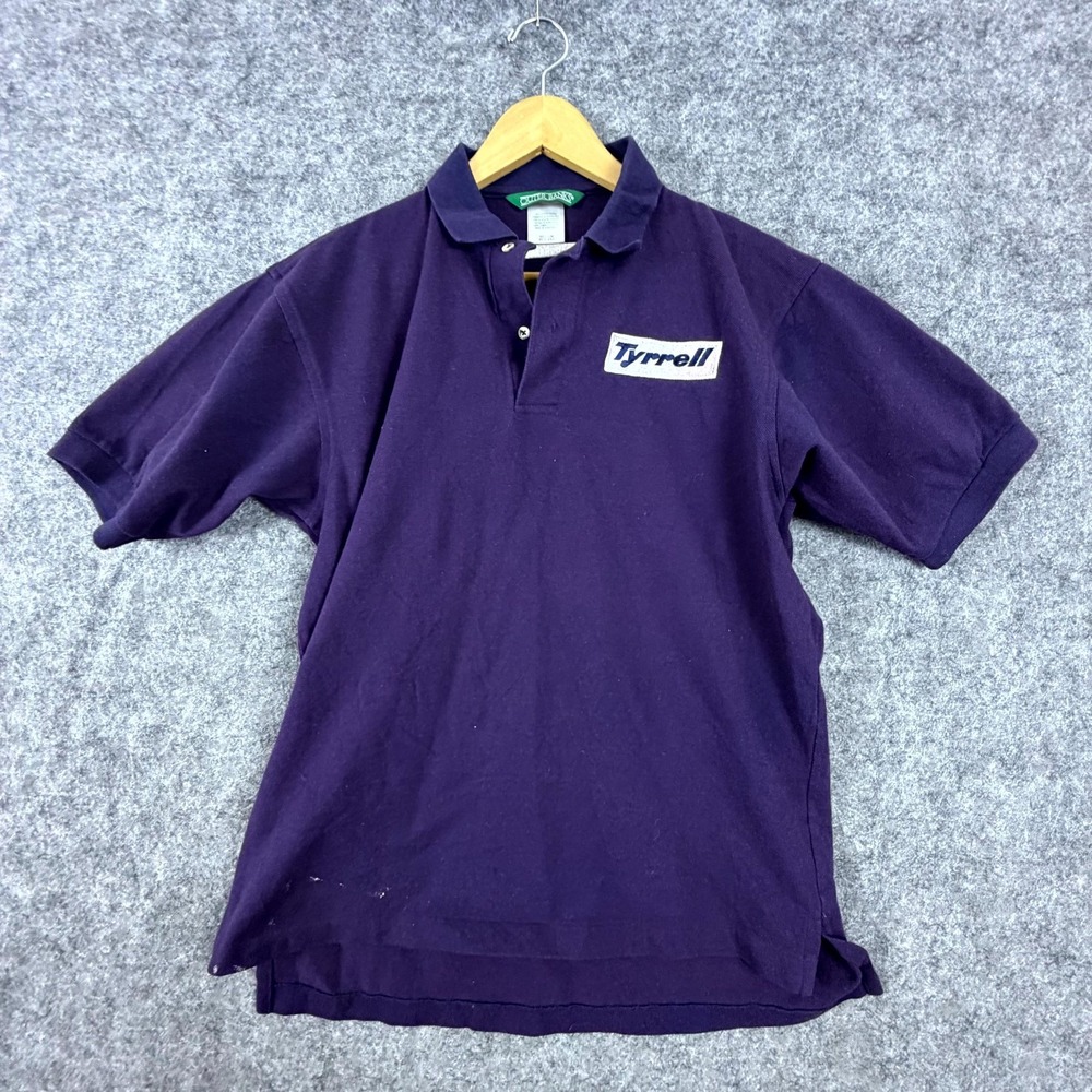 Outer Banks Polo Shirt Mens Medium Purple Tyrrell Logo Cotton Golf Tennis Sports